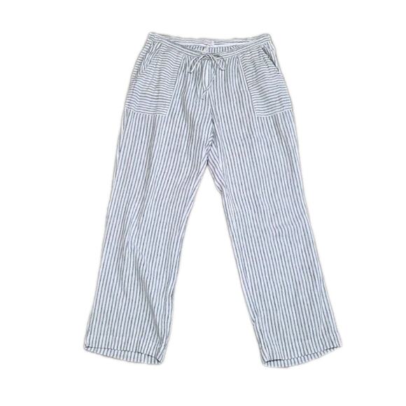 Laundry By Shelli Segal Pants - Laundry By Shelli Segal Striped White Beach Linen Lounge Pants Women's Size 10
